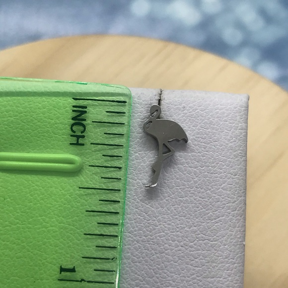 Stainless Steel Flamingo Stud Earrings - Picture 5 of 5